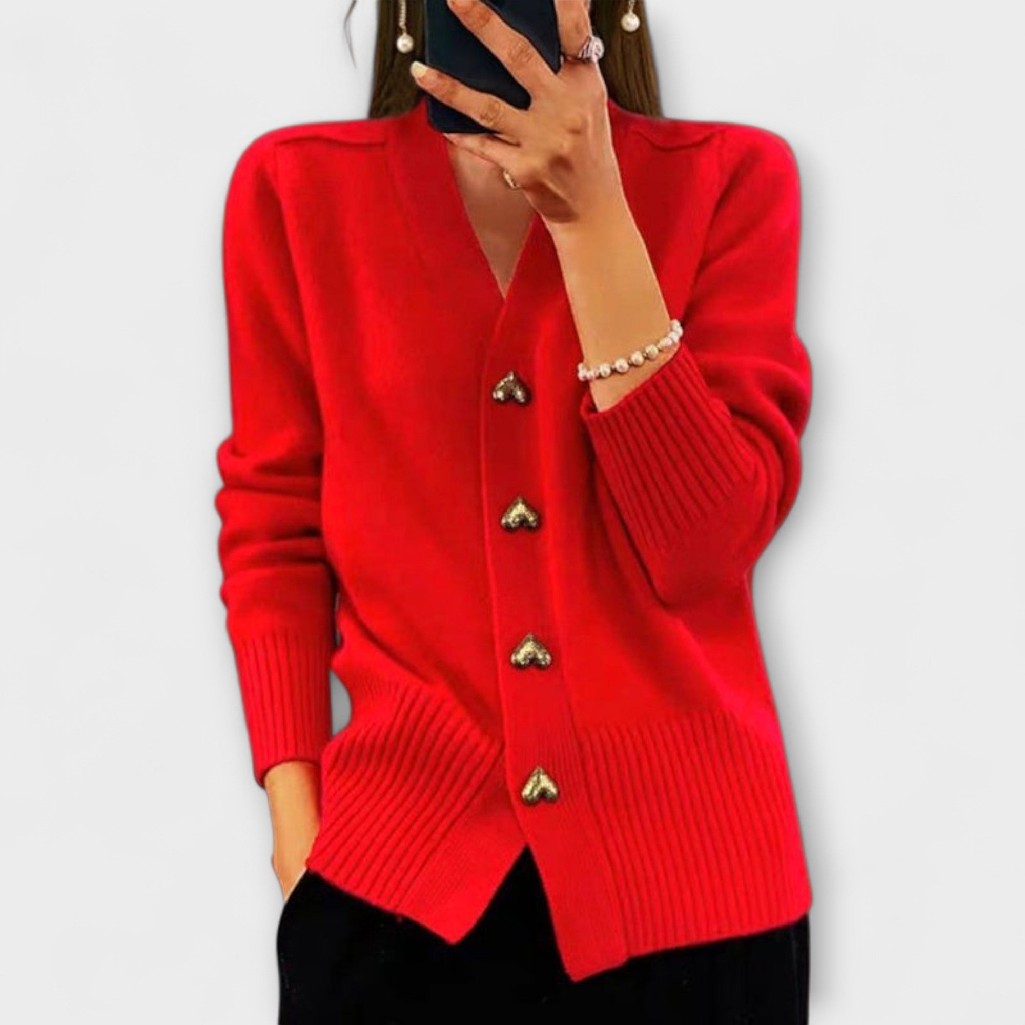 Marij – Ženski pulover z V-izrezom v vintage stilu