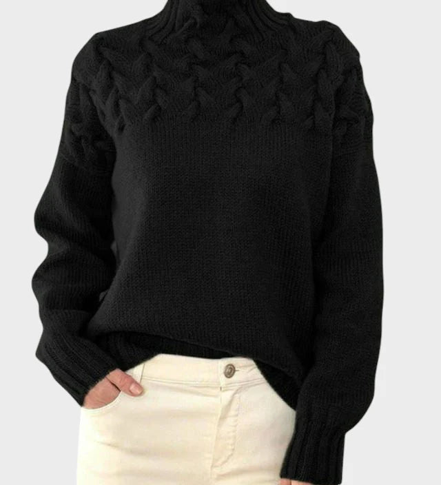 Anja - Pulover z rolčkom iz pletenine za ženske