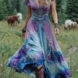 Marcina - Elegant Maxi Dress With Floral Hues