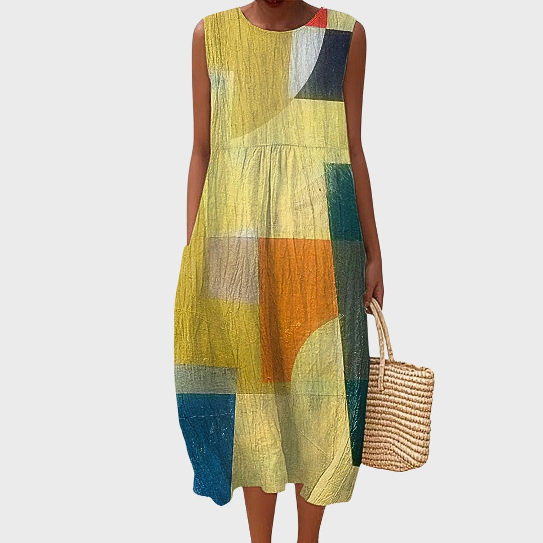 Stela - Geometric Cotton Dress