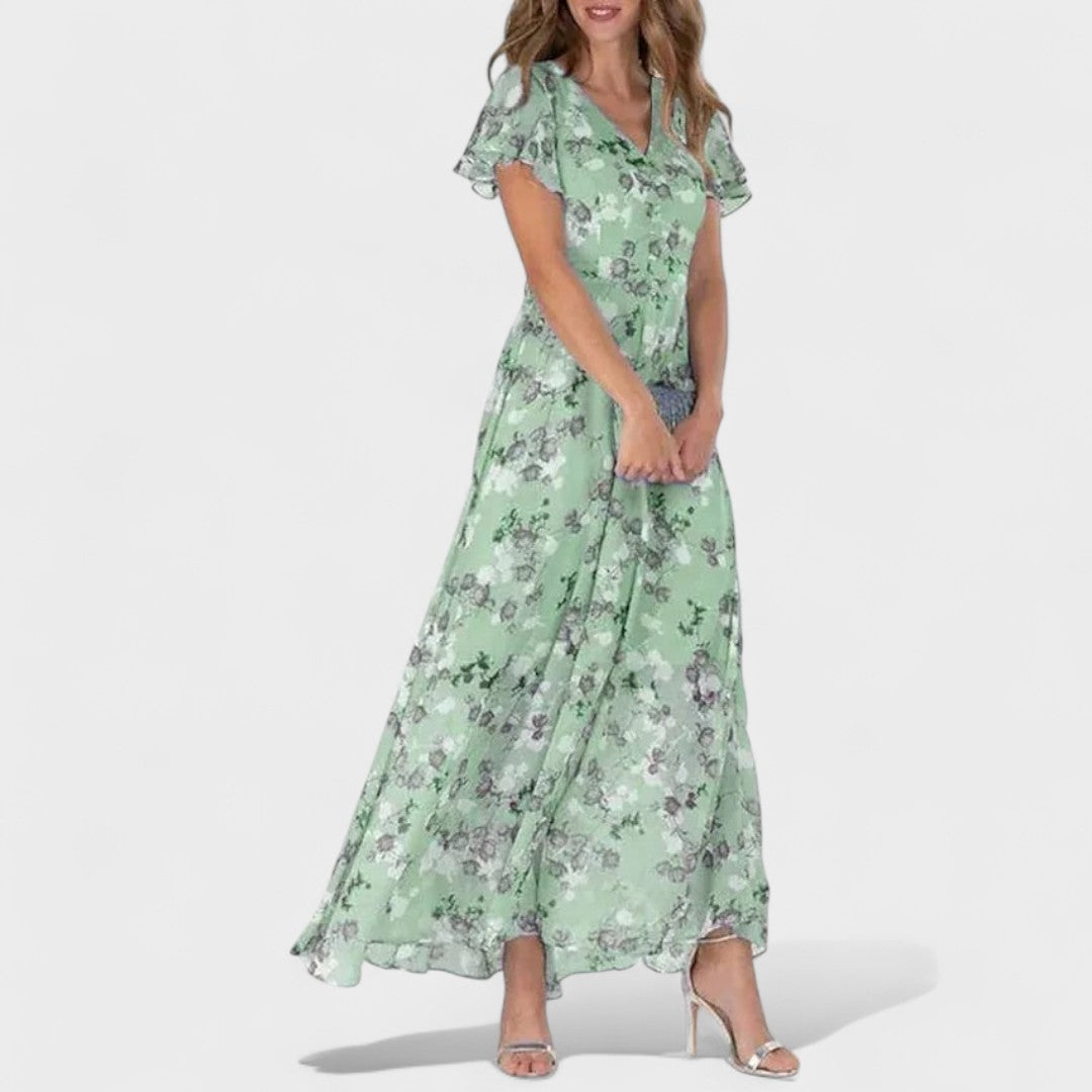 Mila - Elegantna dolga obleka v luksuznem slogu