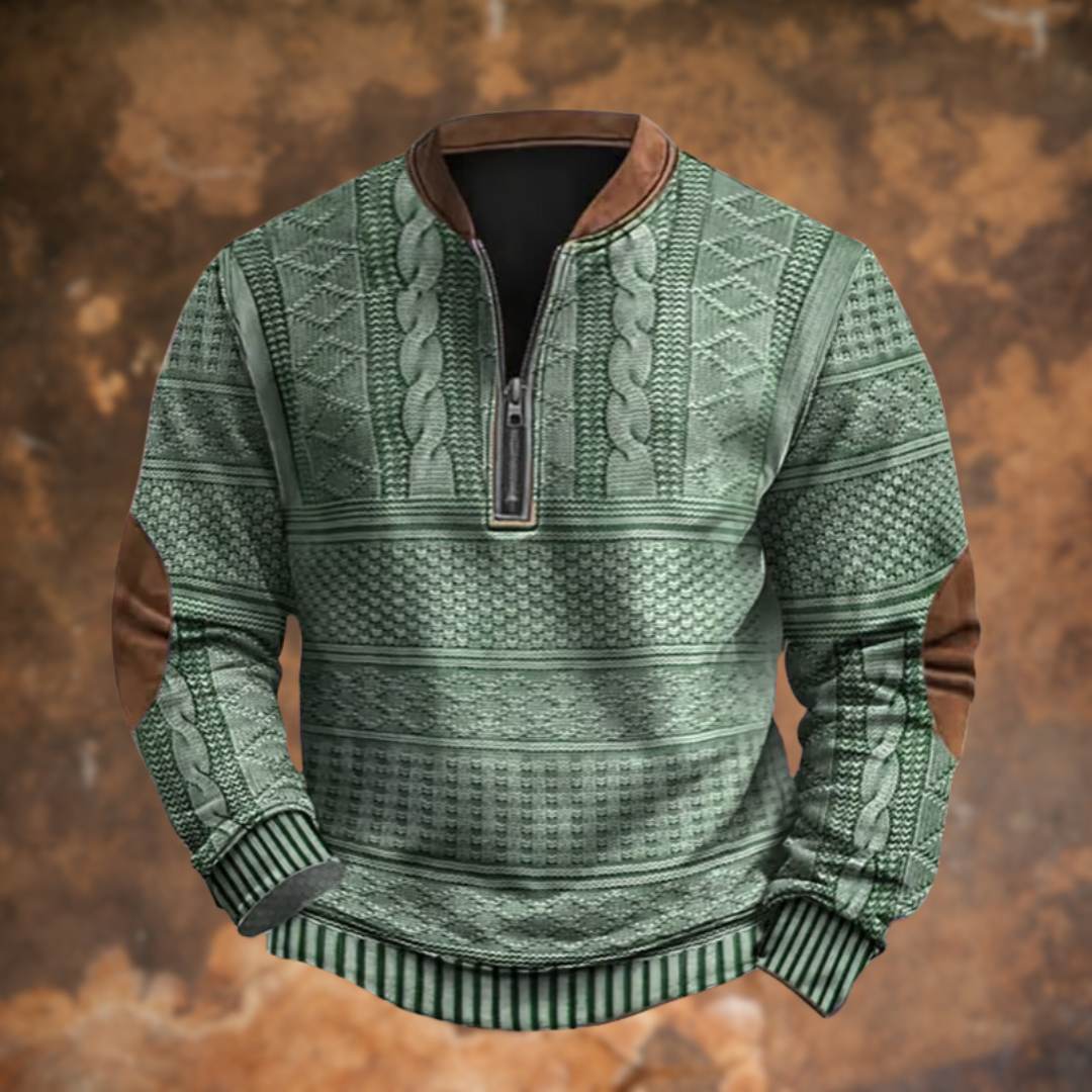 Anton™ | Strikket sweater med lynlåsdetalje