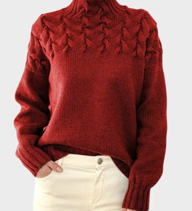 Anja - Pulover z rolčkom iz pletenine za ženske