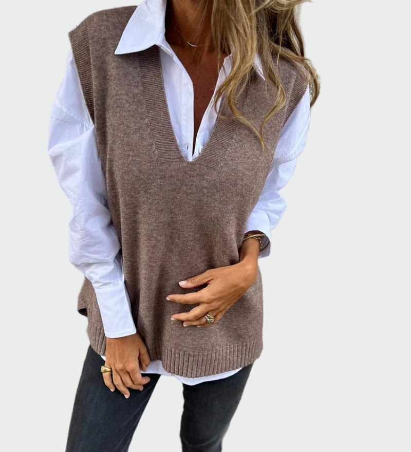 Pletena jakna brez rokavov