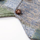 Leo | Patchwork prsluk od tvida s uzorkom riblje kosti