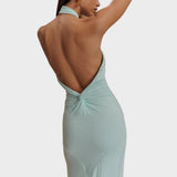 Milica - Slinky Halter Maxi Dress