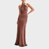 Milica - Slinky Halter Maxi Dress