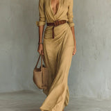 Thames Tailor | Lapel-Wrap Maxi Dress