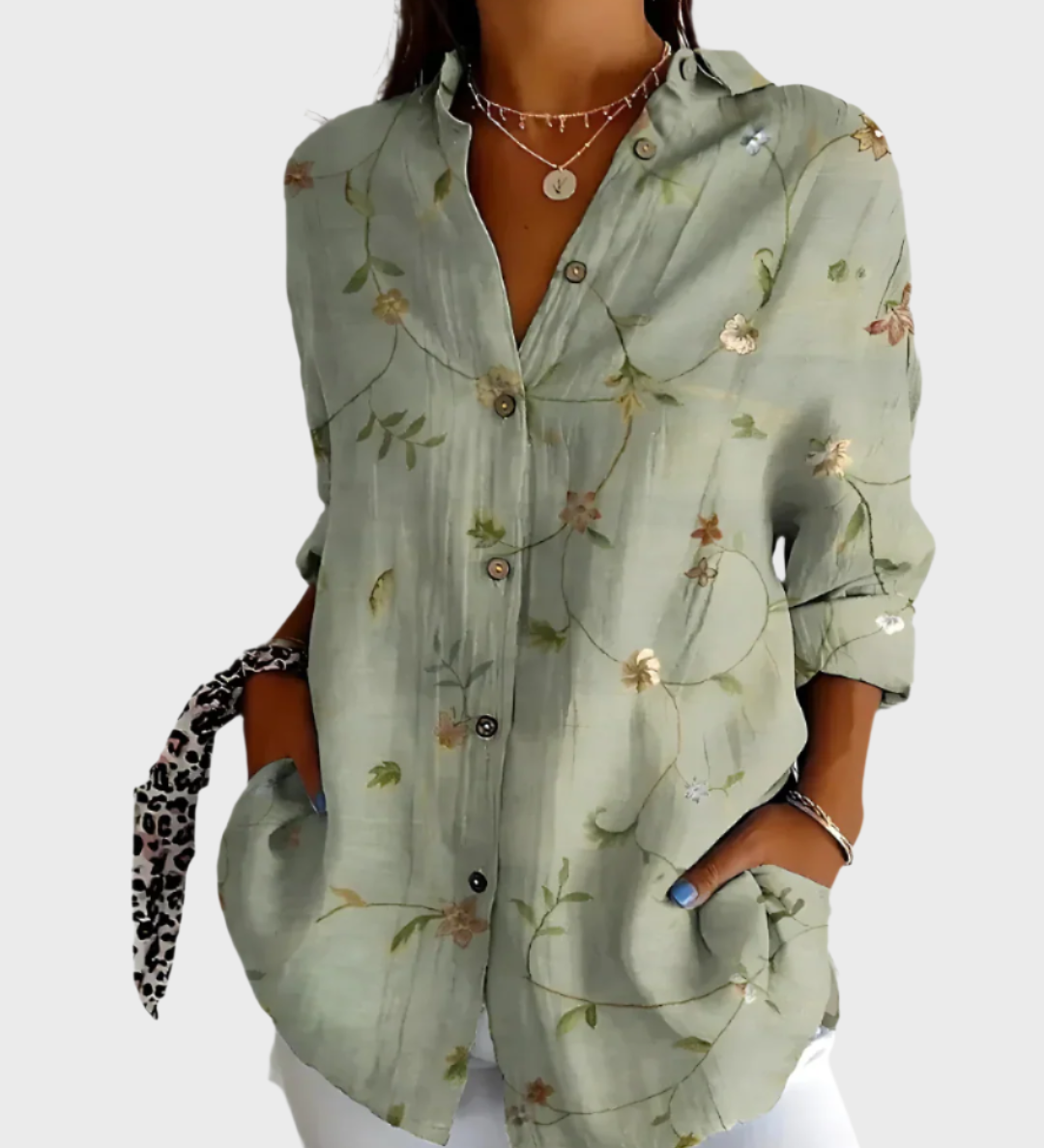 Majica iz bombaža s cvetličnim vzorcem