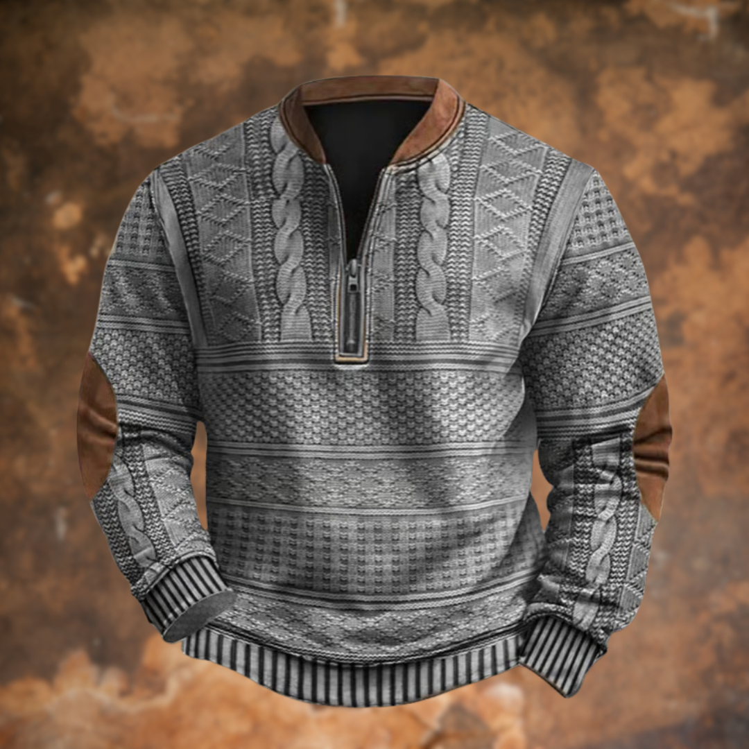 Anton™ | Strikket sweater med lynlåsdetalje