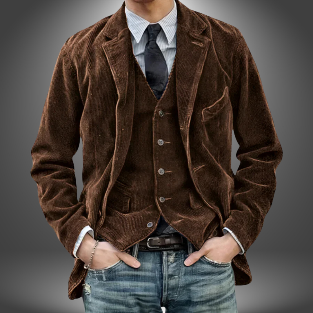 Federico | Vintage Håndlavet Jakke med Rib