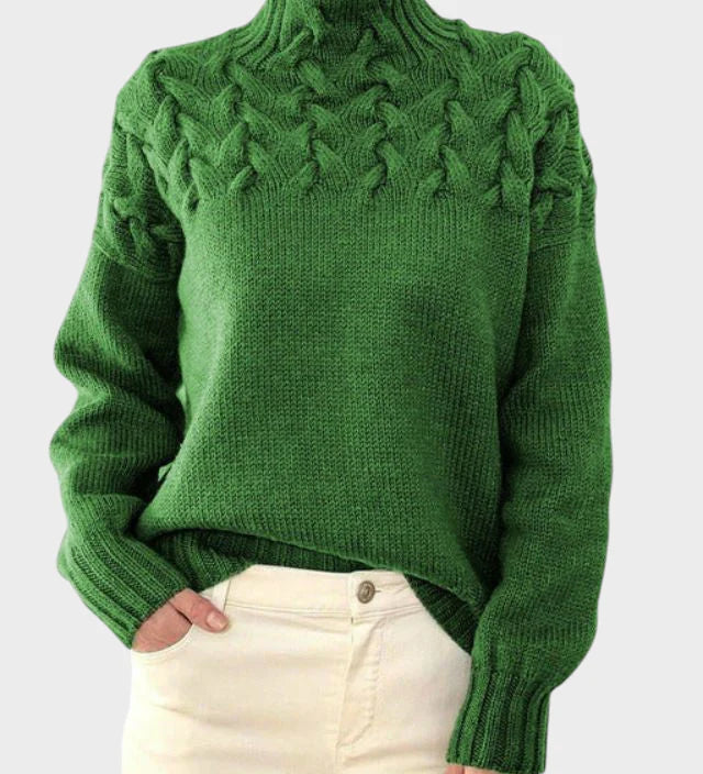 Anja - Pulover z rolčkom iz pletenine za ženske