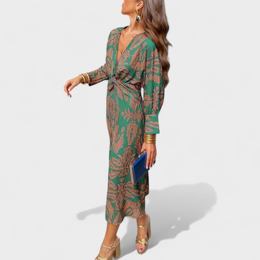 Vesna - Midi obleka z V-izrezom" lahko prepišemo kot "Vesna - Midi obleka z V-izrezom"