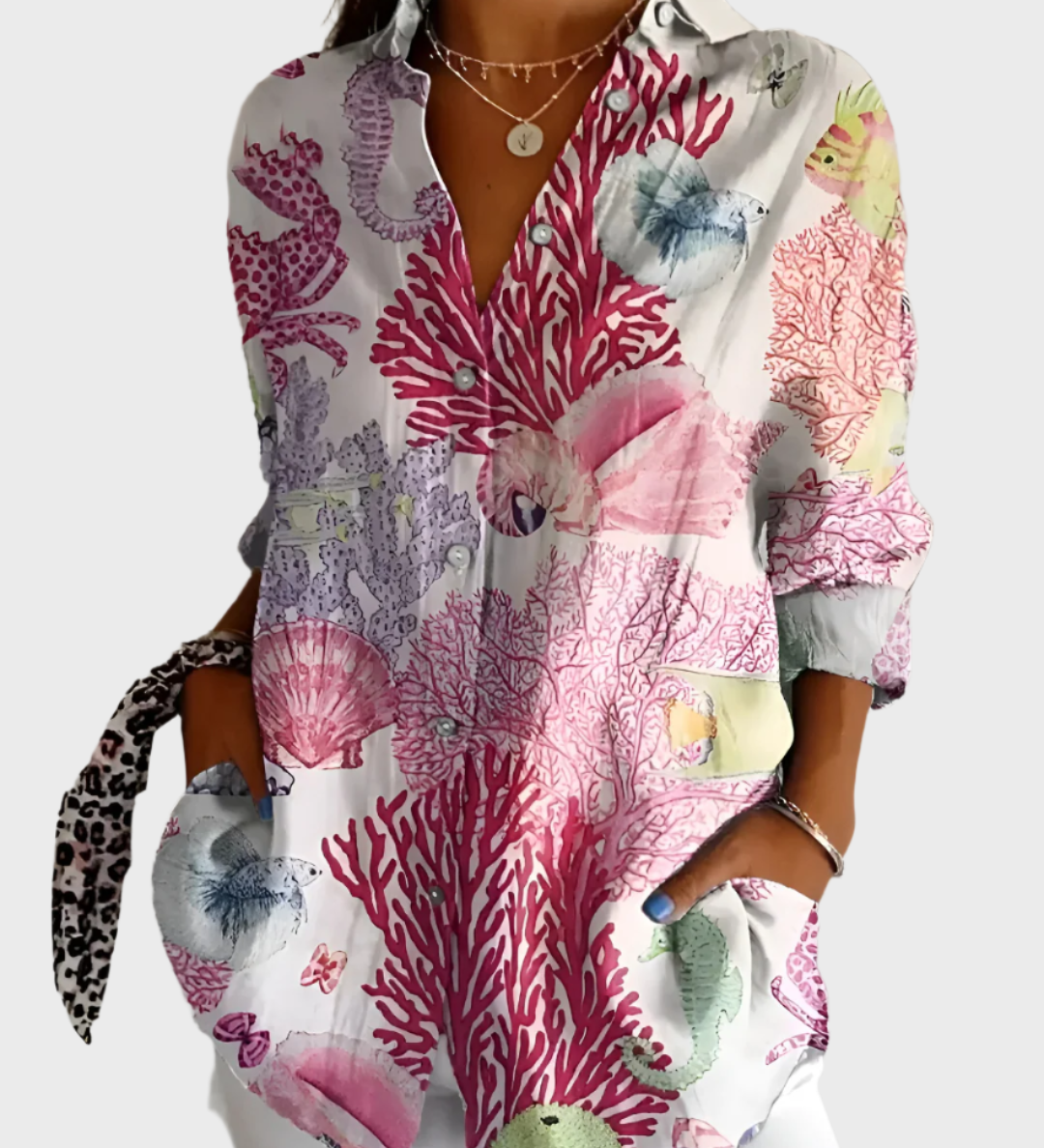 Majica iz bombaža s cvetličnim vzorcem