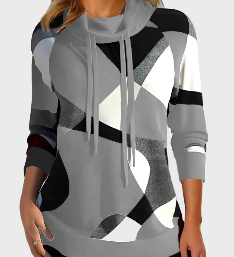 Umetniška – Oblikovana pletena dukserica s kapuco