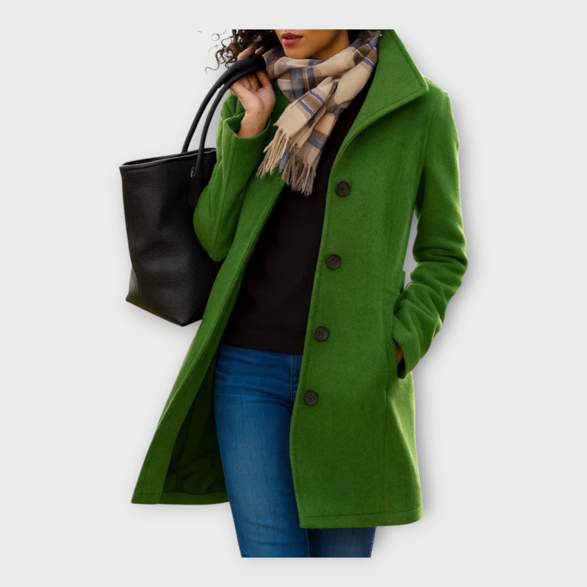 Κομψό Μάλλινο Πalτό με Κουμπιά 