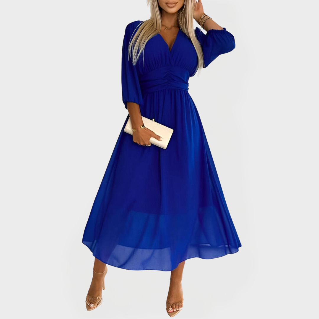 Lahka obleka iz svilenega šifona za elegantne priložnosti