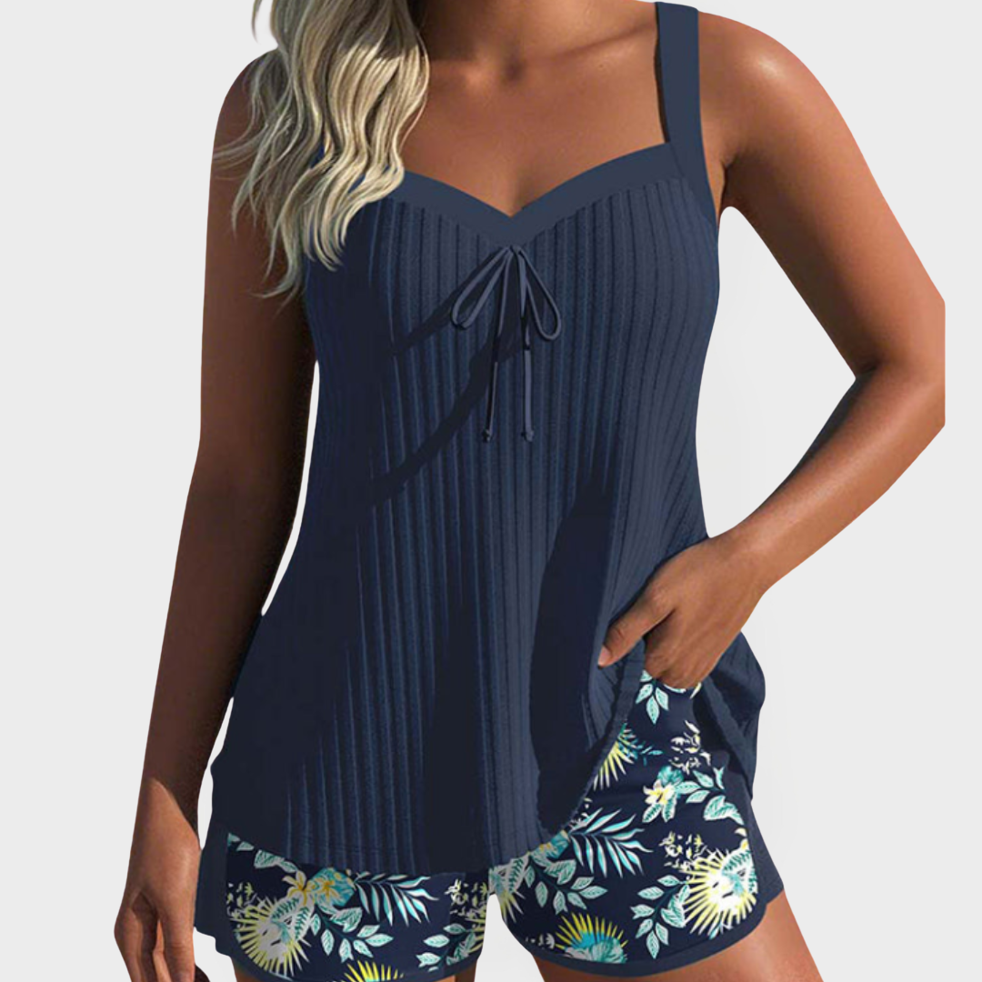 Σετ Tankini με Λουλουδάτα Σχέδια