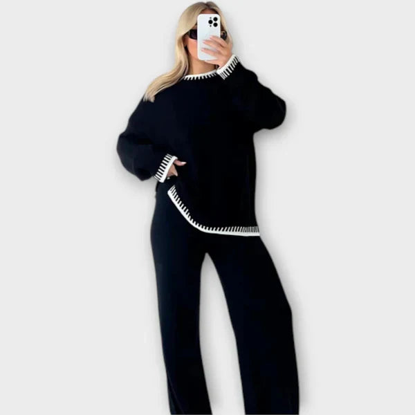 Isabel Dvodelni Pleteni Pulover: Elegantno in Udobno