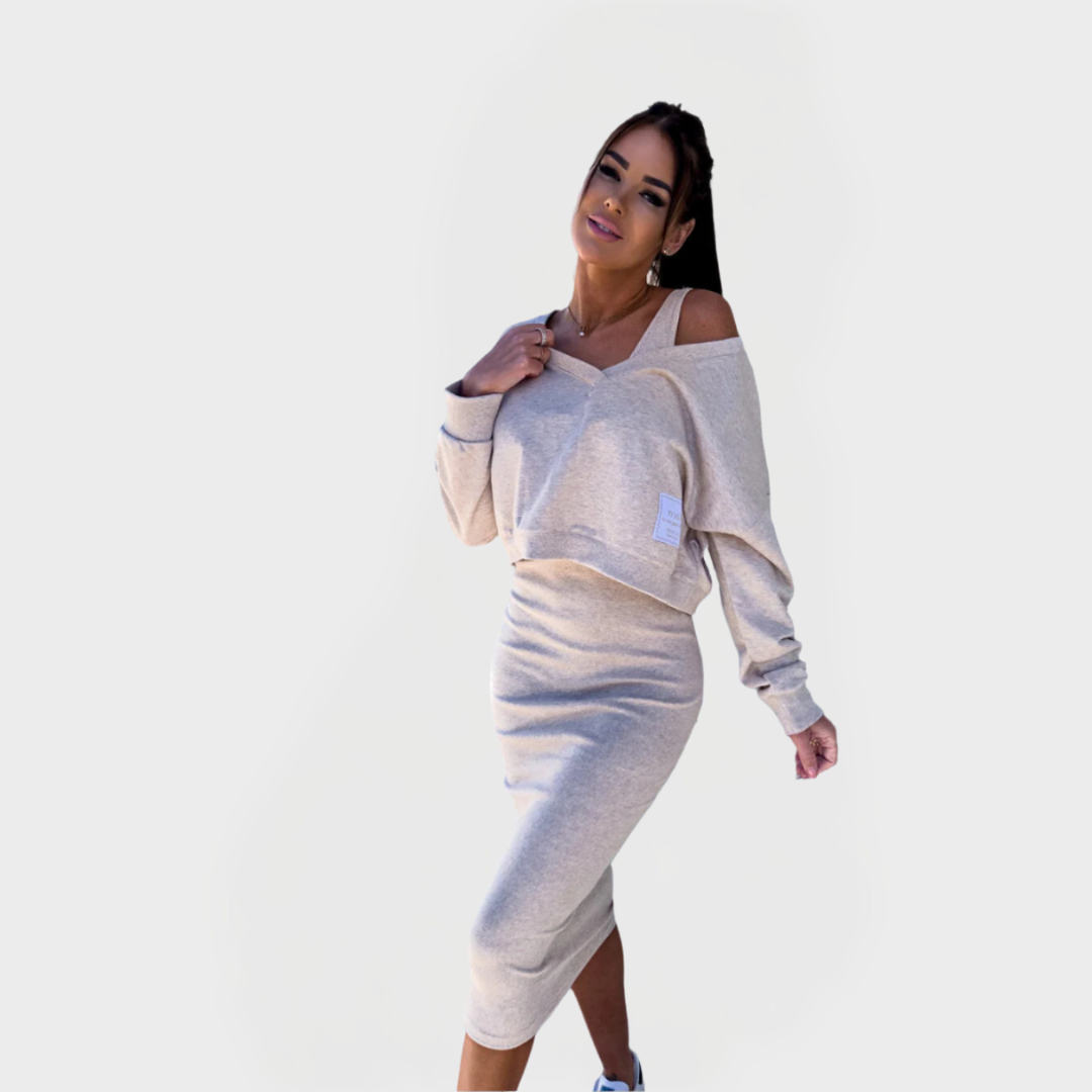 Poletni komplet s hlačami in obleko za udobje in stil.