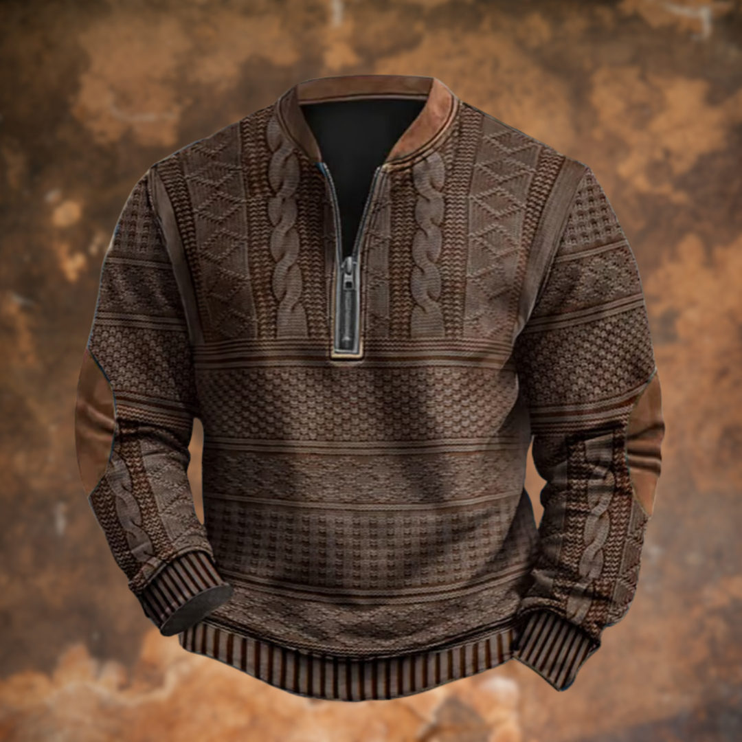 Anton™ | Strikket sweater med lynlåsdetalje