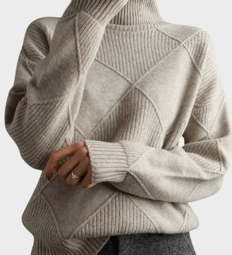 Jana - pulover z visokim ovratnikom iz luksuznega kašmirja
