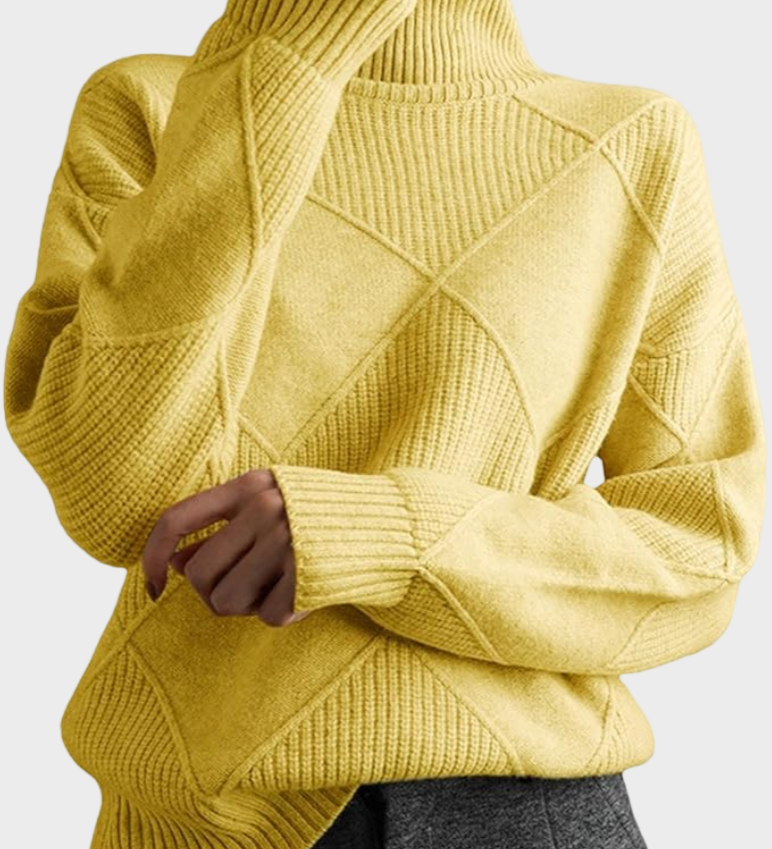 Jana - pulover z visokim ovratnikom iz luksuznega kašmirja