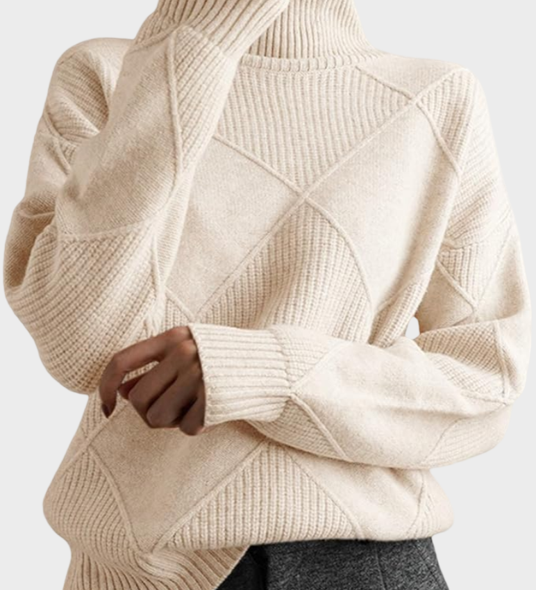 Jana - pulover z visokim ovratnikom iz luksuznega kašmirja