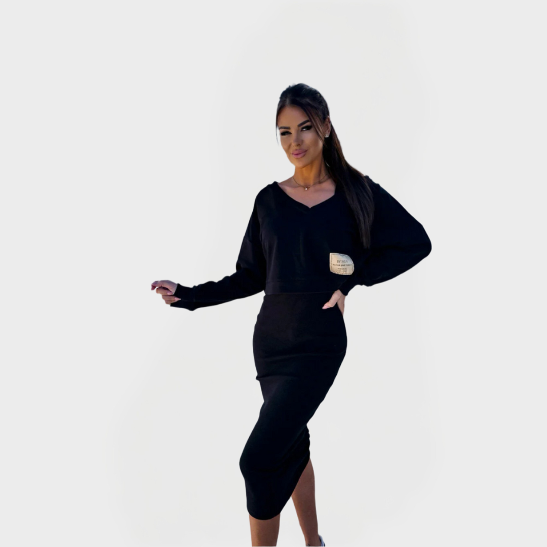 Poletni komplet s hlačami in obleko za udobje in stil.