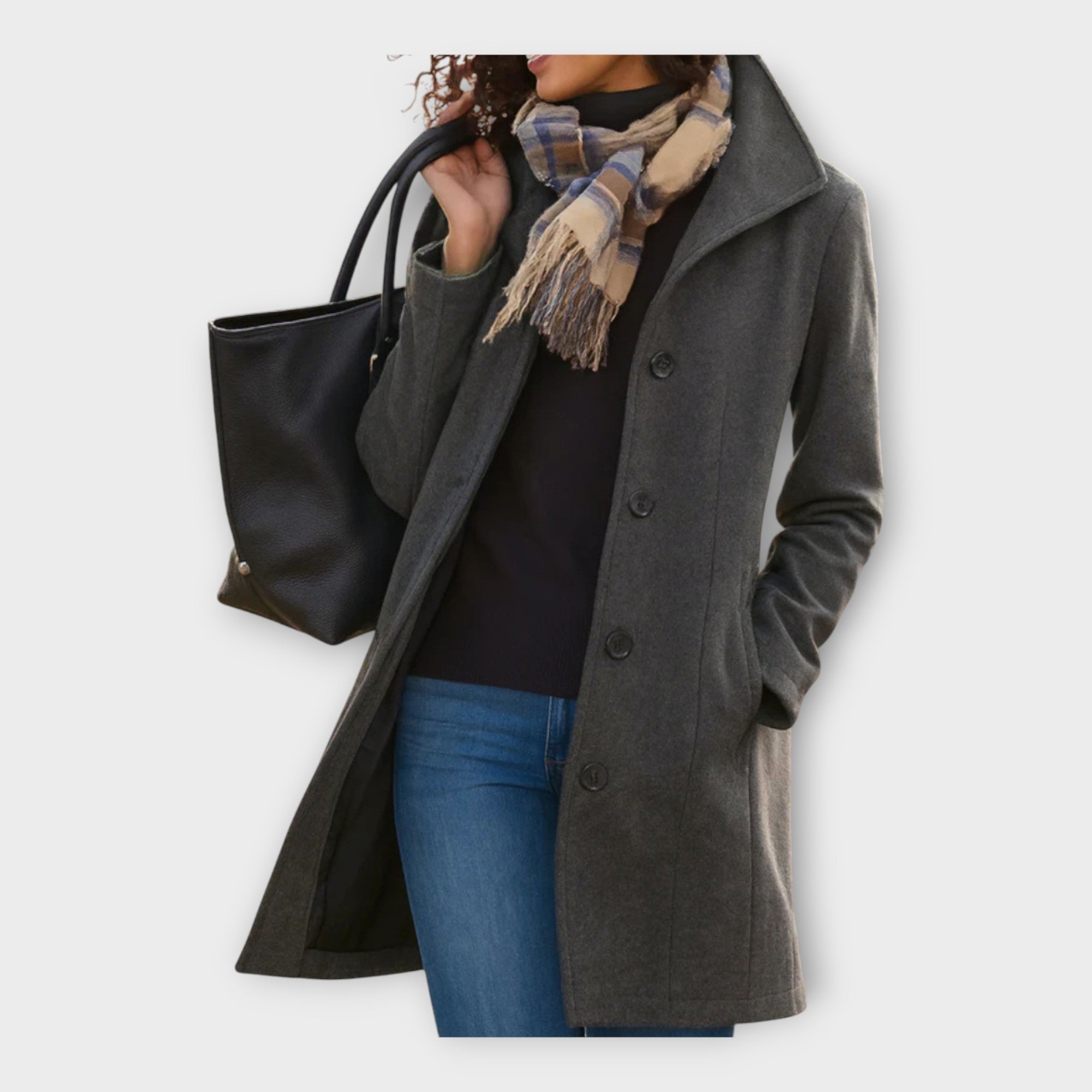 Κομψό Μάλλινο Πalτό με Κουμπιά 