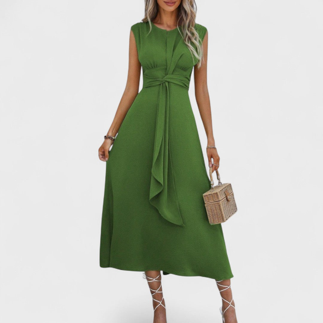 Andrea - Elegantna maksi obleka brez rokavov s krožnim izrezom