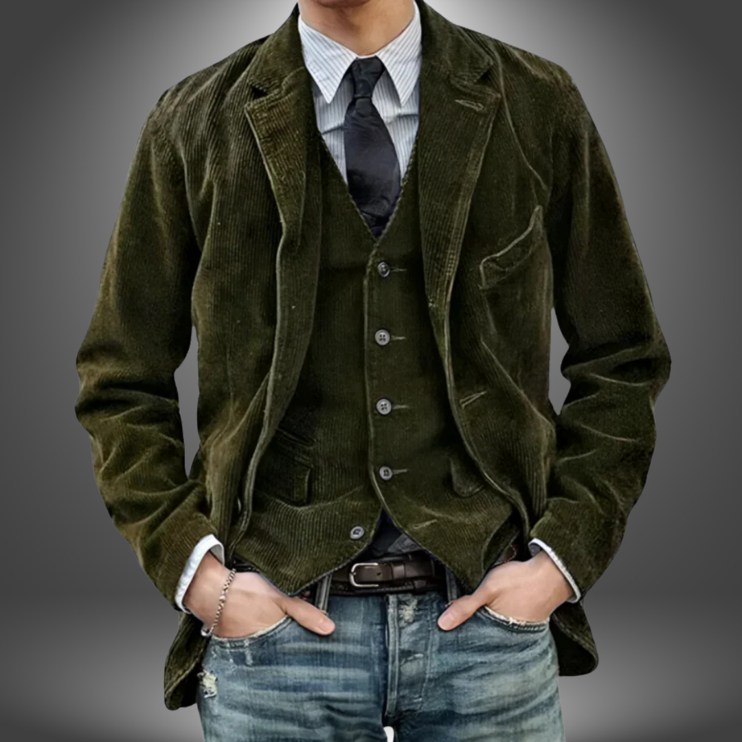 Federico | Vintage Håndlavet Jakke med Rib