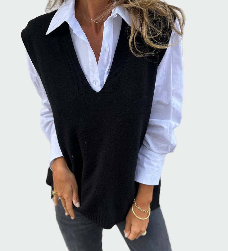 Pletena jakna brez rokavov