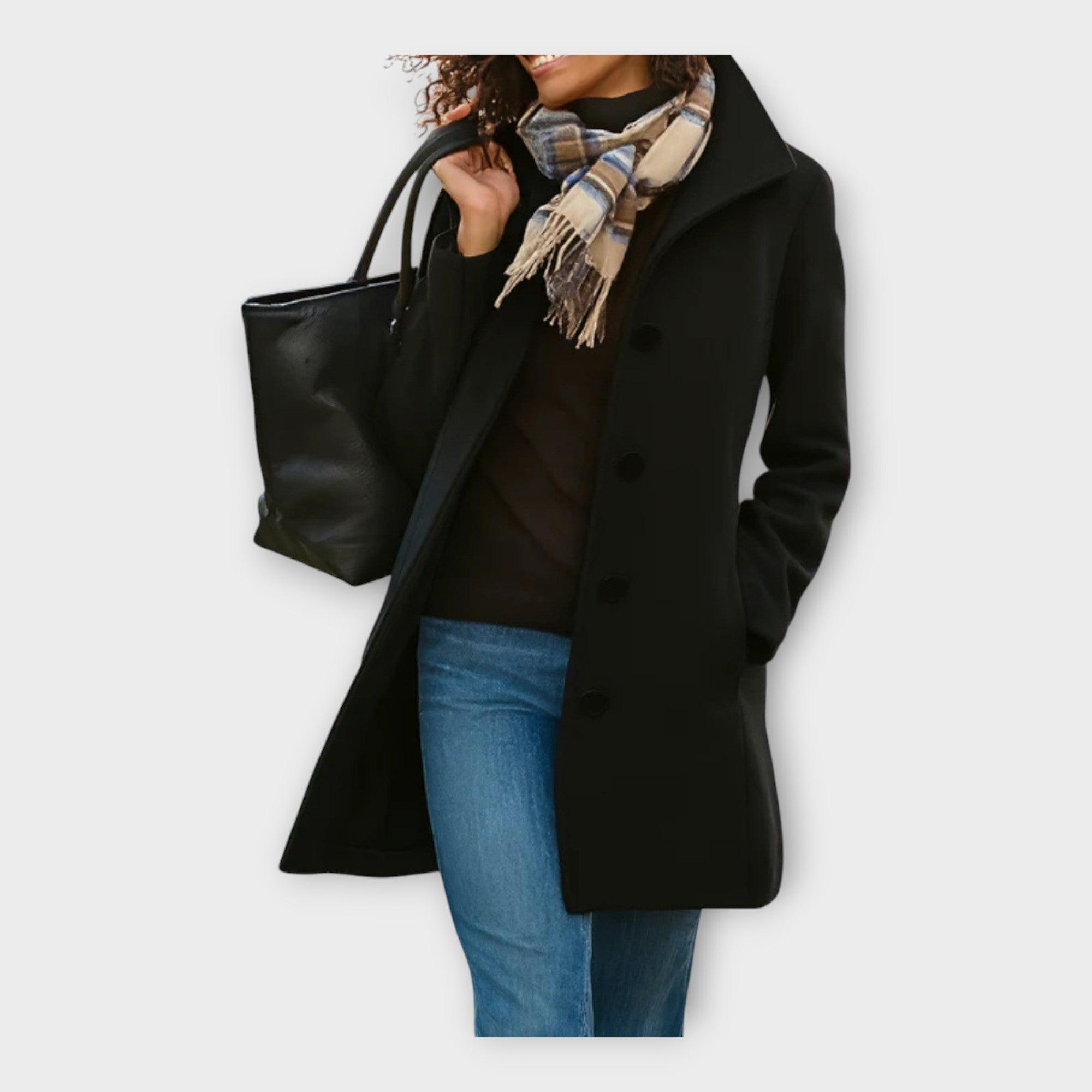 Κομψό Μάλλινο Πalτό με Κουμπιά 