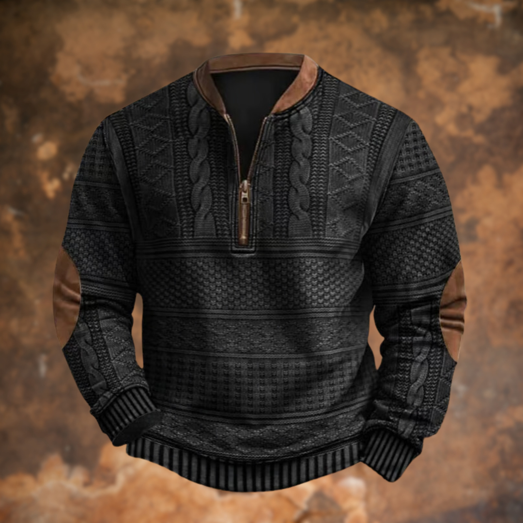 Anton™ | Strikket sweater med lynlåsdetalje