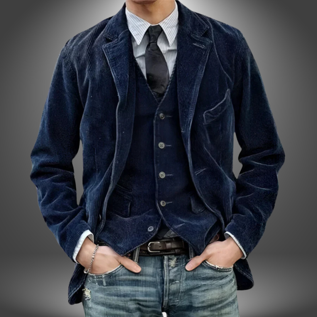 Federico | Vintage Håndlavet Jakke med Rib