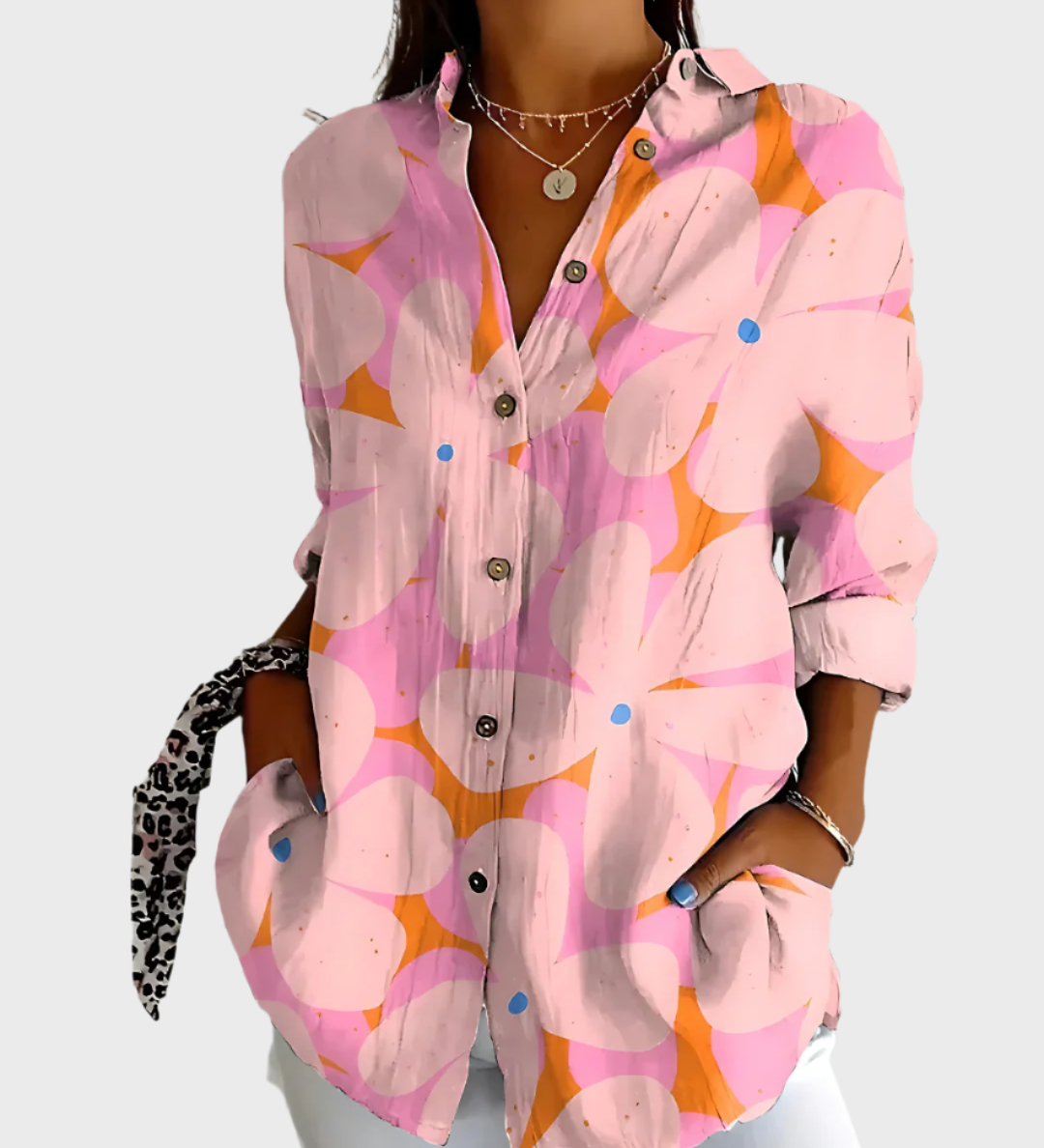 Majica iz bombaža s cvetličnim vzorcem