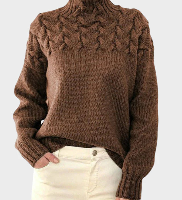 Anja - Pulover z rolčkom iz pletenine za ženske