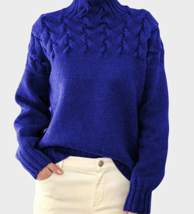 Anja - Pulover z rolčkom iz pletenine za ženske