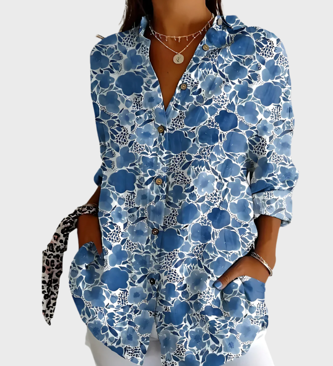 Majica iz bombaža s cvetličnim vzorcem