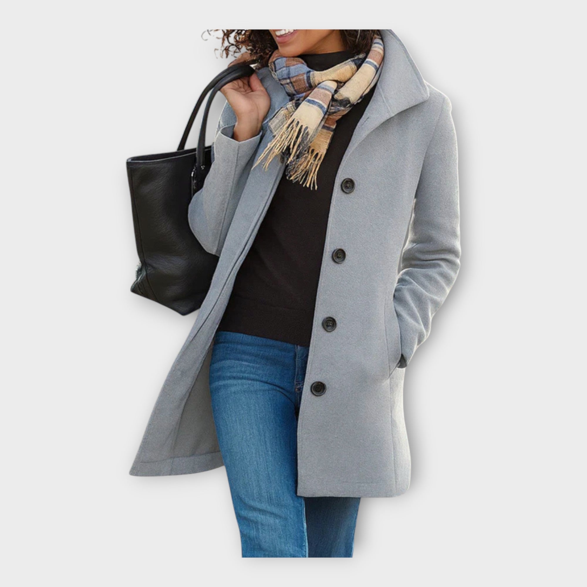 Κομψό Μάλλινο Πalτό με Κουμπιά 