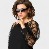 Danijela - Elegantna Obleka s Čipkastim Detaljima