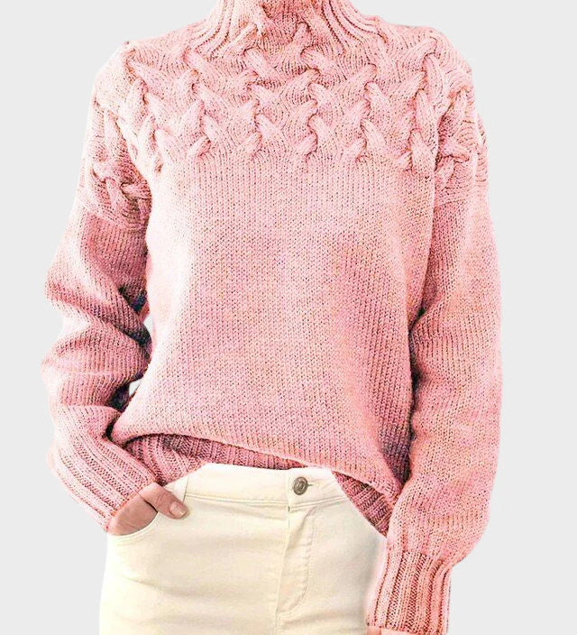 Anja - Pulover z rolčkom iz pletenine za ženske