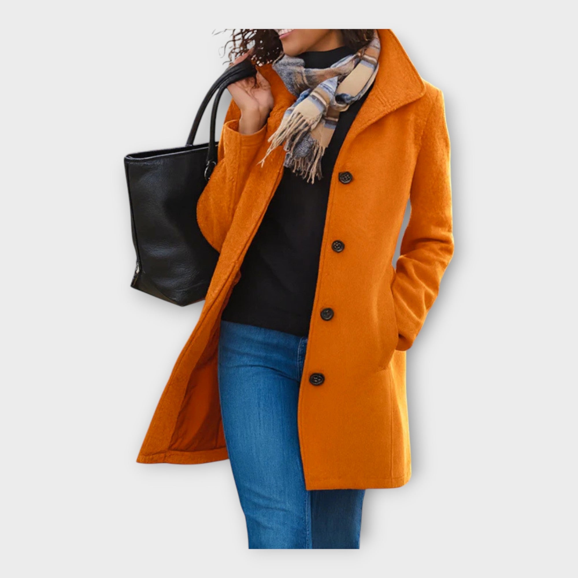 Κομψό Μάλλινο Πalτό με Κουμπιά 