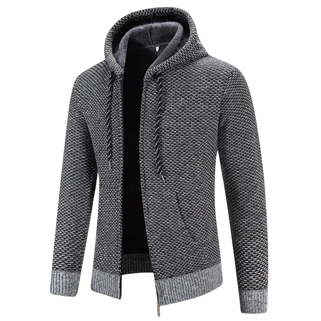 Lucas™ | Strikket Pulover s kapuco z Lynlås