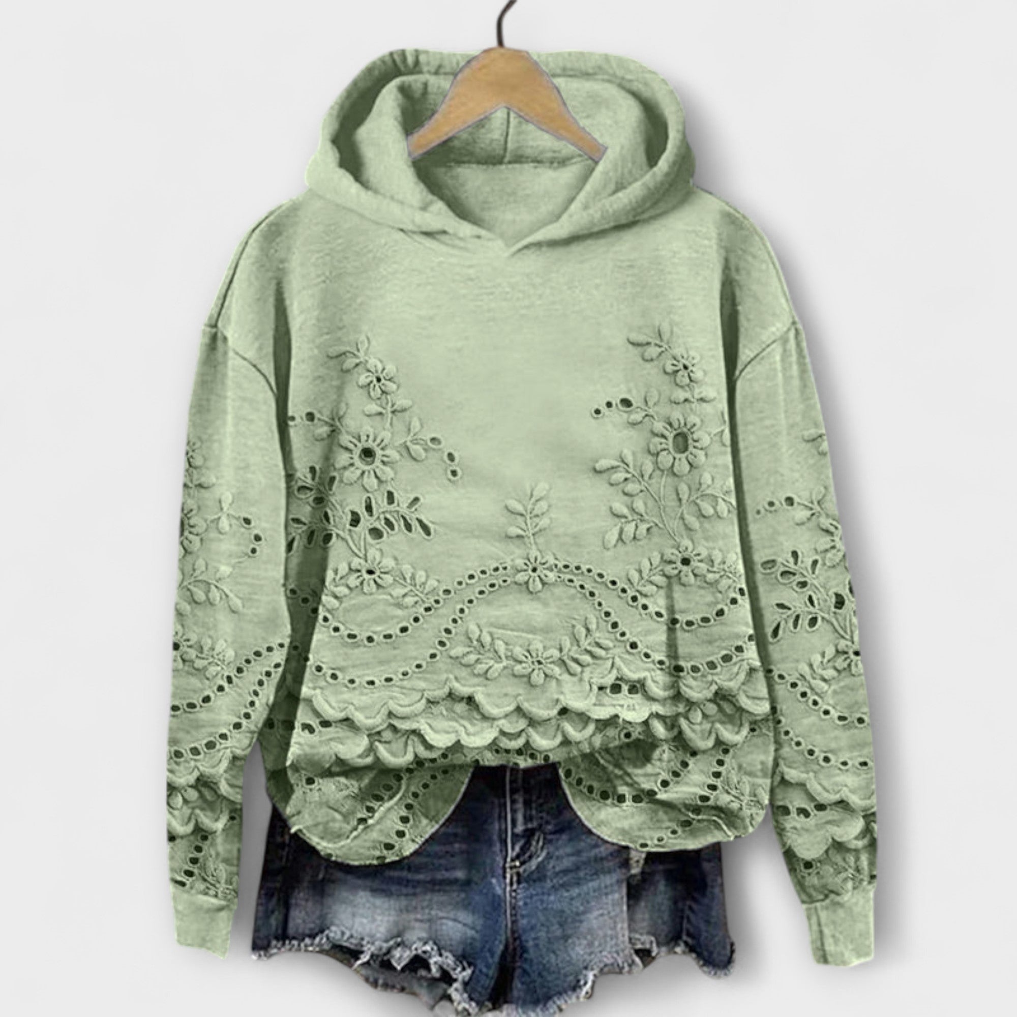 Grace – Vintage hoodie s Cvetličnim Motivom