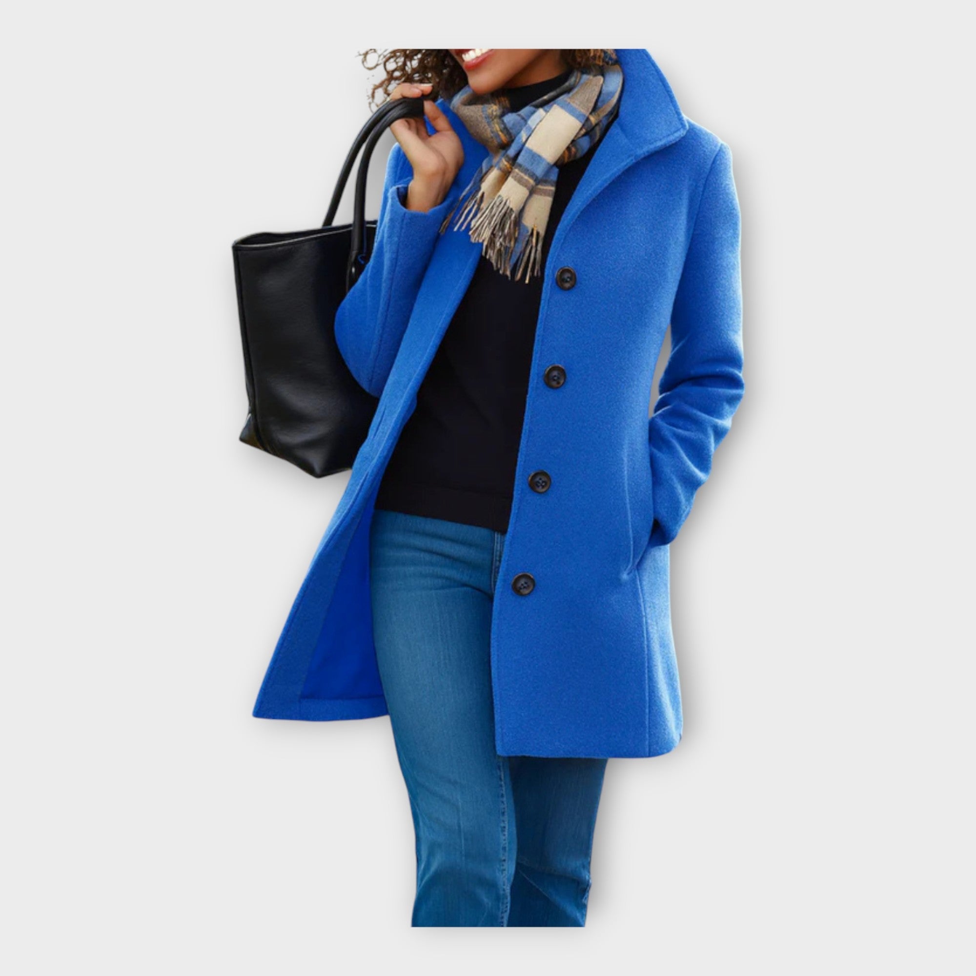 Κομψό Μάλλινο Πalτό με Κουμπιά 