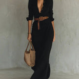 Thames Tailor | Lapel-Wrap Maxi Dress
