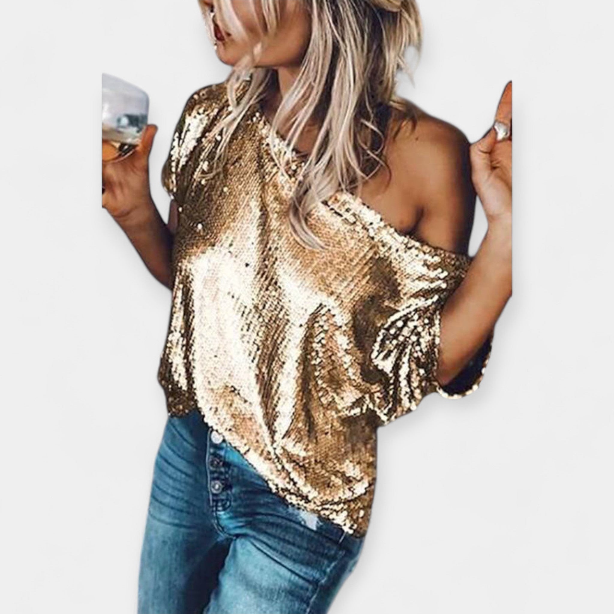 Bluzo, okrašeno s štrasom