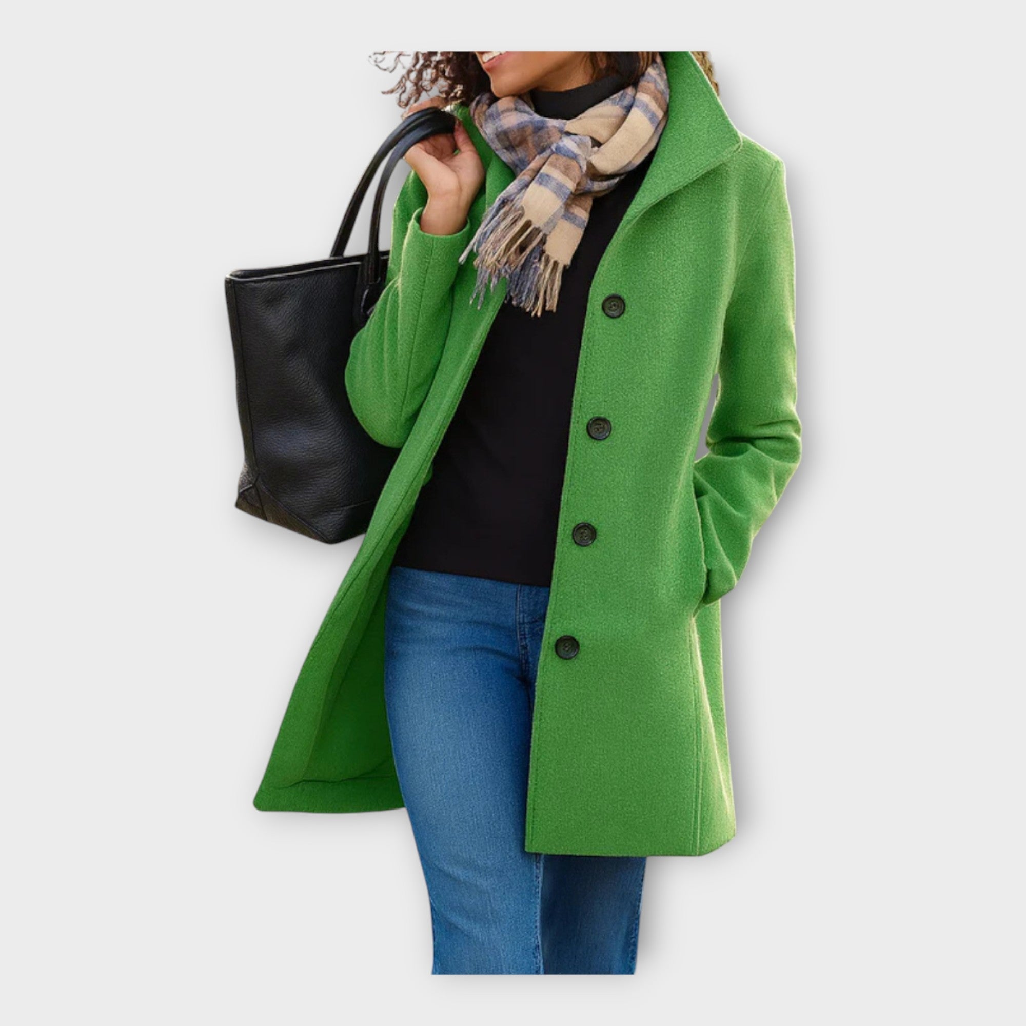 Κομψό Μάλλινο Πalτό με Κουμπιά 